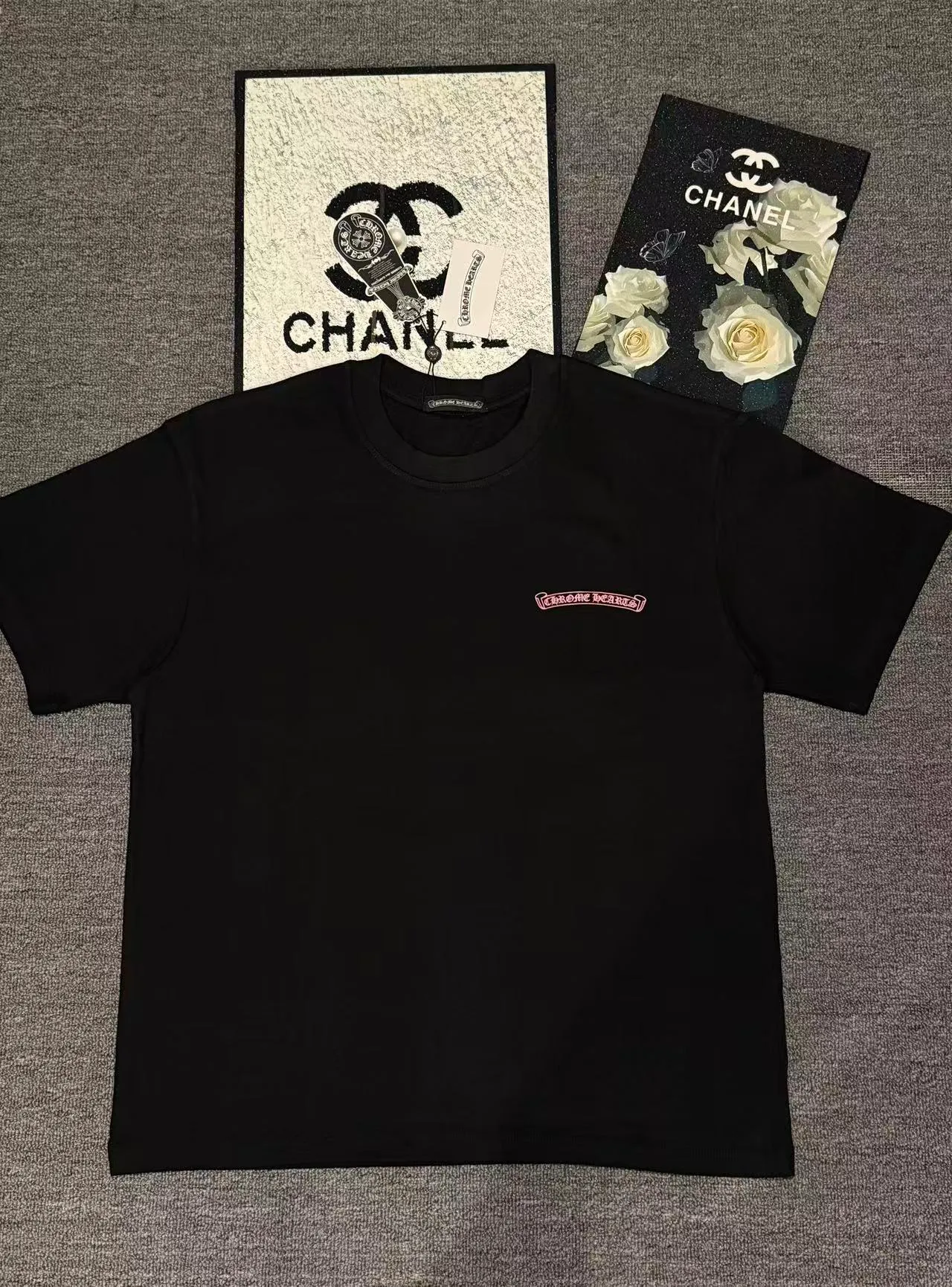 （ ） :YH 007 CH LOGO 1:1 Same Style 32 Breathable 1x 1 oversize 1:1 :White Black Size:S-XL